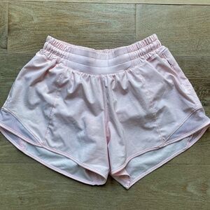 Lululemon Hotty Hot Low-Rise Lined Short 4", Size 4, Color: Strawberry Milkshake
